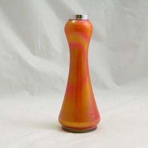 Elegant Iridescent Art Glass With Sterling Rim